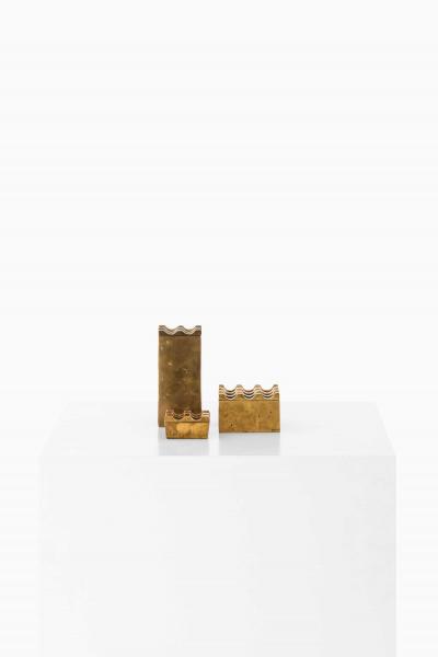 Set of 3 Scandinavian Modern Ashtrays in Brass 1960s