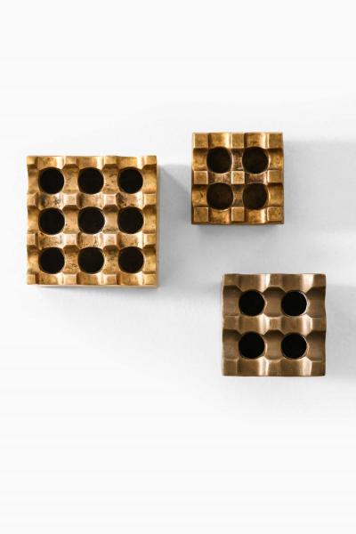 Set of 3 Scandinavian Modern Ashtrays in Brass 1960s