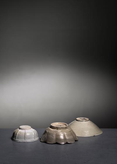 Set of 3 Song Ming dynasty monochrome glazed bowls