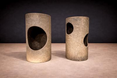 Set of 3 Stools in Fiber Cement Unknown 1960s