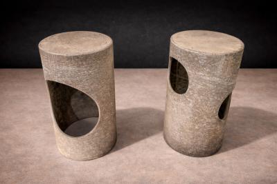 Set of 3 Stools in Fiber Cement Unknown 1960s