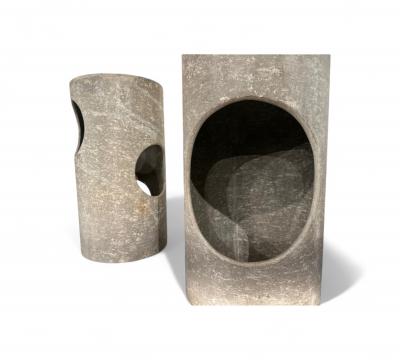 Set of 3 Stools in Fiber Cement Unknown 1960s Lot 507