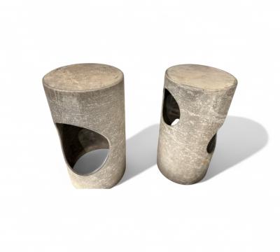 Set of 3 Stools in Fiber Cement Unknown 1960s Lot 507