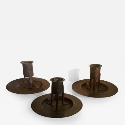 Set of 3 Vintage Metal Candlesticks