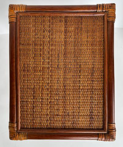 Set of 3 Vintage Rattan Grass Cloth Nesting Tables McGuire Manner