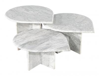 Set of 3 Vintage Travertine Tear Drop Cocktail Tables