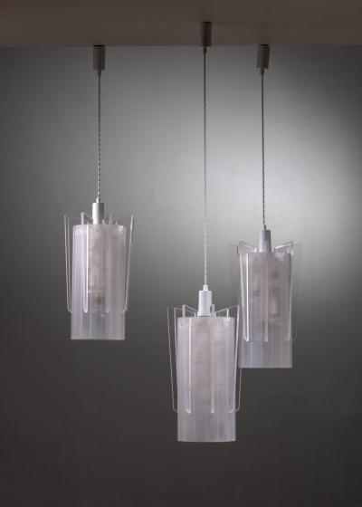 Set of 3 acrylic pendant lamps