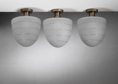 Set of 3 frosted ceiling lamps