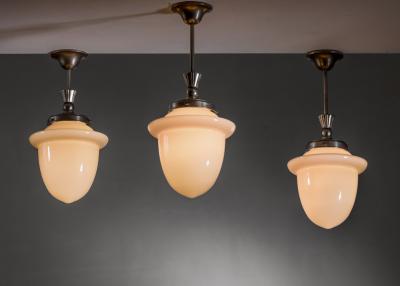 Set of 3 glass pendants