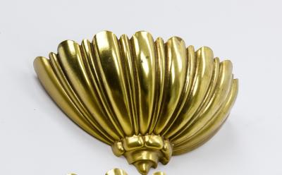 Set of 3 gold shell American superposable sconces