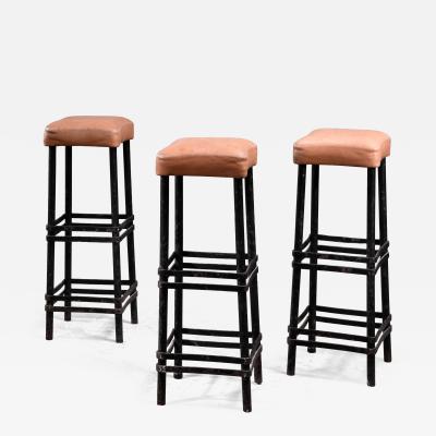 Set of 3 high metal stools