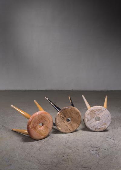 Set of 3 tripod stools Finland