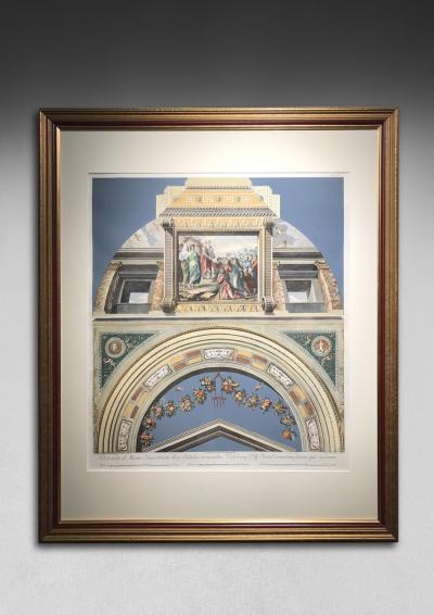 Set of 4 18th Century Coloured Engravings of Raphael s Loggia