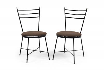 Set of 4 American Mid Century Atomic Age Style Cast Iron Chairs
