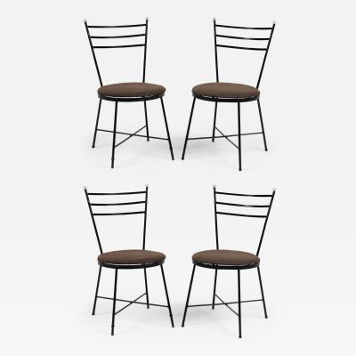 Set of 4 American Mid Century Atomic Age Style Cast Iron Chairs