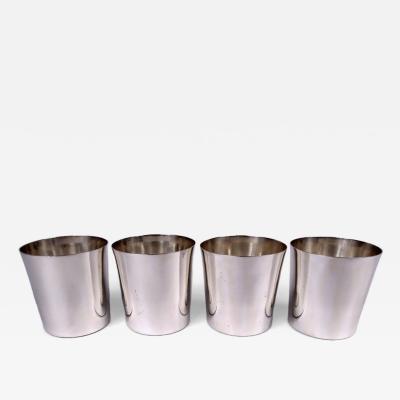 Set of 4 American Midcentury Modern Sterling Silver Tumblers