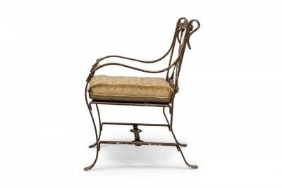 Set of 4 American Painted Aluminum Faux Leather Strap Form Lounge Armchairs