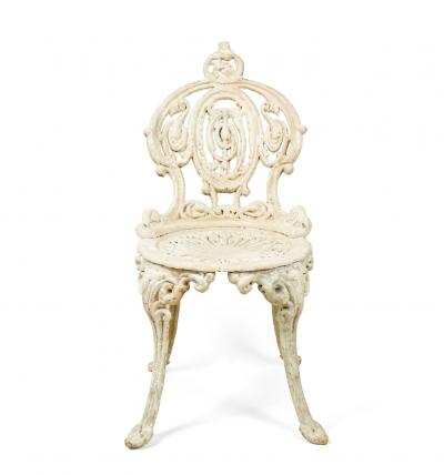 Set of 4 American Victorian Painted Iron Side Chairs