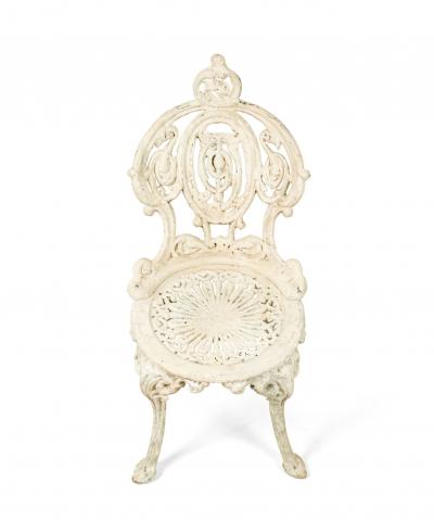 Set of 4 American Victorian Painted Iron Side Chairs