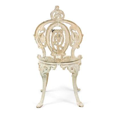 Set of 4 American Victorian Painted Iron Side Chairs