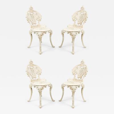 Set of 4 American Victorian Painted Iron Side Chairs