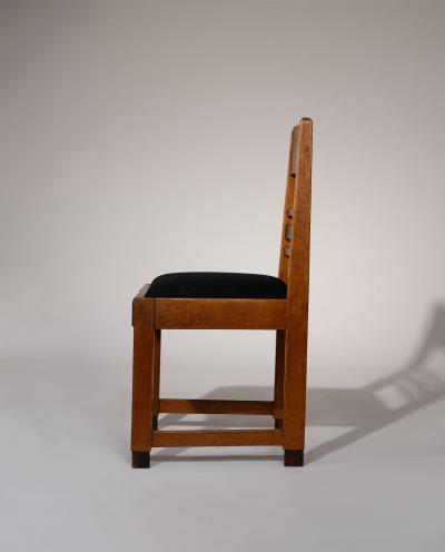 Set of 4 Amsterdam School Dining Chairs Netherlands 1920s