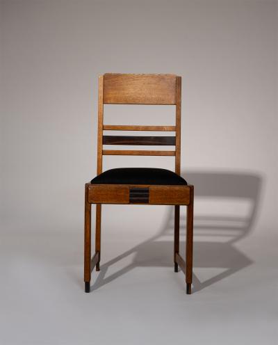 Set of 4 Amsterdam School Dining Chairs Netherlands 1920s