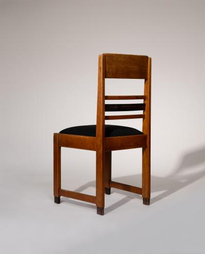 Set of 4 Amsterdam School Dining Chairs Netherlands 1920s