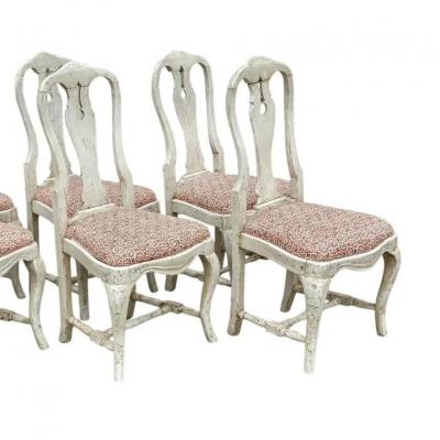 Set of 4 Antique 18 C Gustavian Swedish Empire Dining Chairs