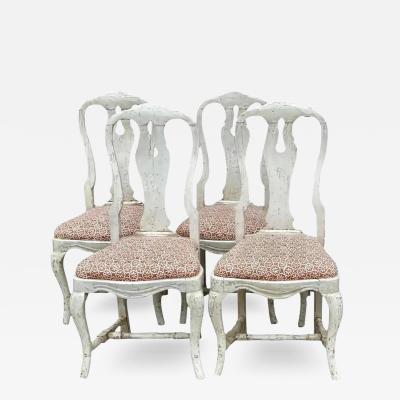 Set of 4 Antique 18 C Gustavian Swedish Empire Dining Chairs