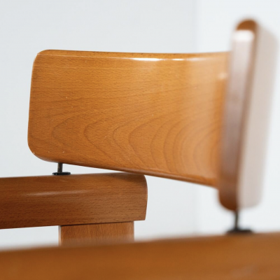 Set of 4 Architectural Armchairs cognac leather Italy