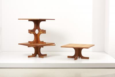 Set of 4 Architectural Italian Coffee Tables Italy 1960s