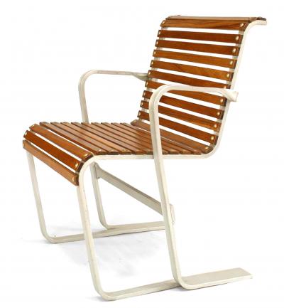 Set of 4 Art Moderne Aluminum Arm Chairs