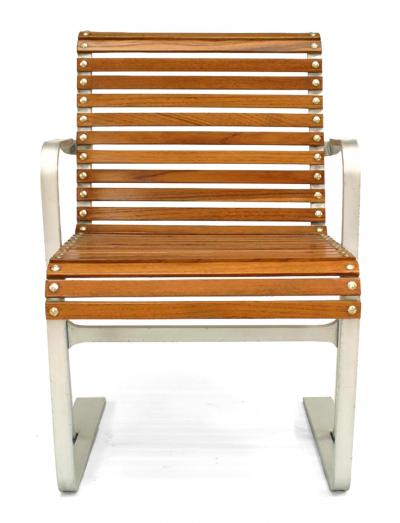 Set of 4 Art Moderne Aluminum Arm Chairs