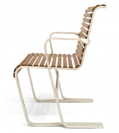 Set of 4 Art Moderne Aluminum Arm Chairs
