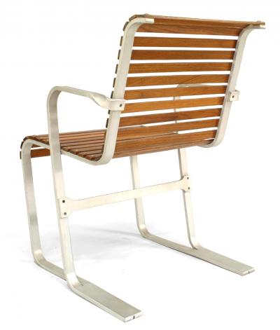 Set of 4 Art Moderne Aluminum Arm Chairs