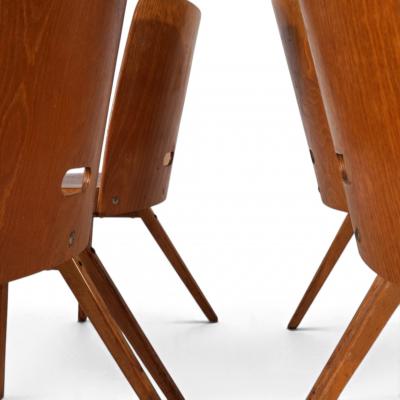 Set of 4 Bauhaus inspired dining chairs stackable 1950