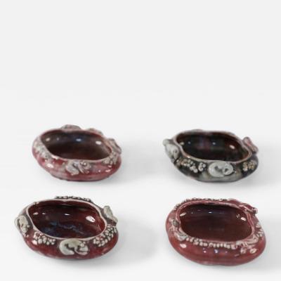 Set of 4 Chinese Red Porcelain Catchalls