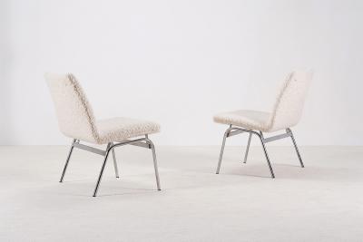 Set of 4 Danish Easy Chairs Boucl fabrics 1970