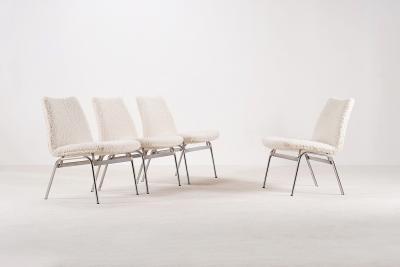 Set of 4 Danish Easy Chairs Boucl fabrics 1970