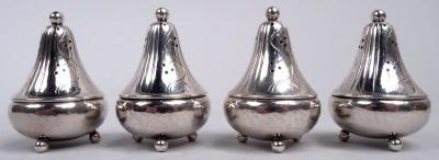 Set of 4 Early Georg Jensen Danish Modern Pepper Shakers