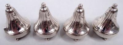 Set of 4 Early Georg Jensen Danish Modern Pepper Shakers