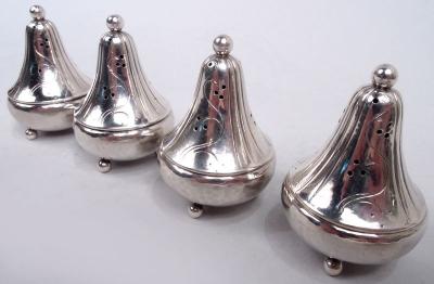 Set of 4 Early Georg Jensen Danish Modern Pepper Shakers
