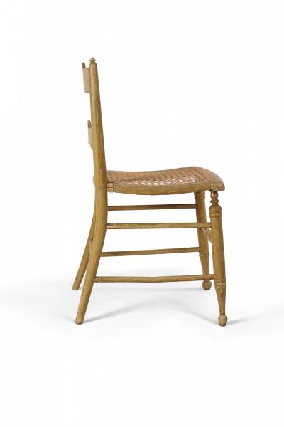 Set of 4 English Country Style Painted Beige Ladder Back Childrens Chairs