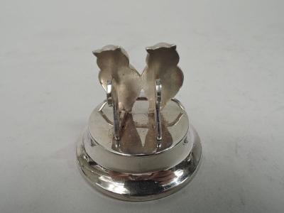 Set of 4 English Edwardian Figural Wise Bird Owl Place Card Holders