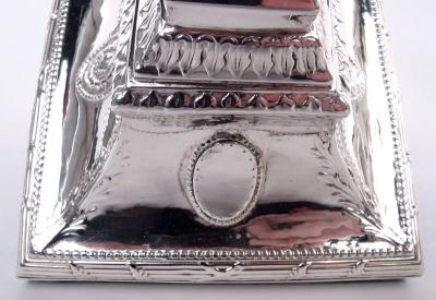 Set of 4 English Georgian Neoclassical Pillar Candlesticks 1779