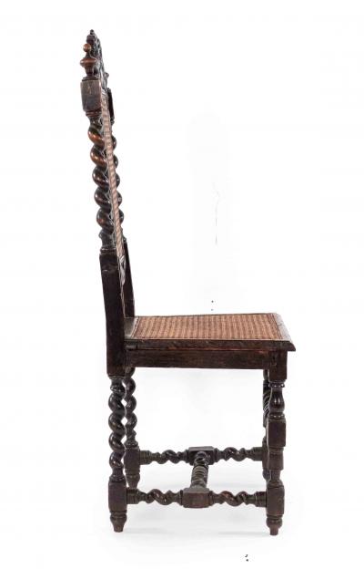 Set of 4 English Jacobean Lion Side Chairs