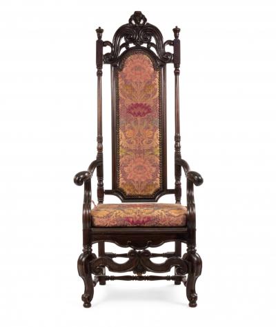 Set of 4 English James II Walnut Arm Chair