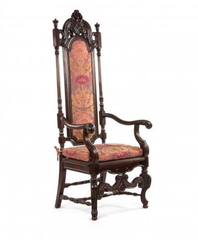 Set of 4 English James II Walnut Arm Chair