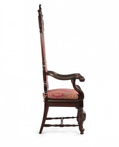 Set of 4 English James II Walnut Arm Chair